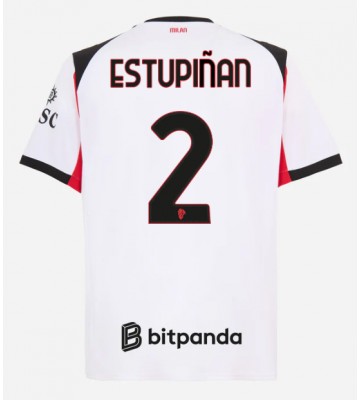 AC Milan Pervis Estupinan #2 Udebanetrøje 2025-26 Kortærmet